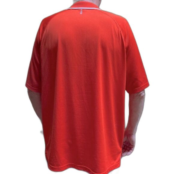 LANDS END Polo Golf Collared Shirt Orange with White Trim Mens XL - Picture 6 of 16